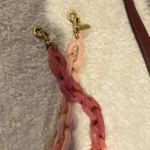 Coach Pink ombre Chain Strap with Gold Clasps